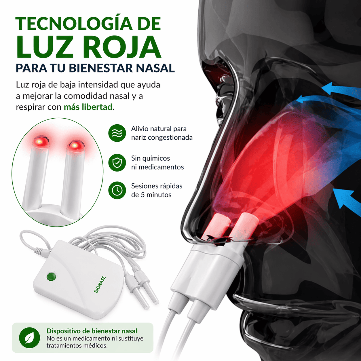 BioNase – Dispositivo de Bienestar Nasal Con Luz Roja