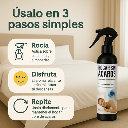 Spray Anti-ácaros 🚫 Elimina los ácaros y duerme mejor desde la primera noche 🛌