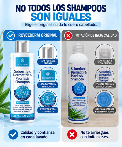 RoyceDerm Shampoo - Elimina Caspa, Psoriasis y Dermatitis Seborreica