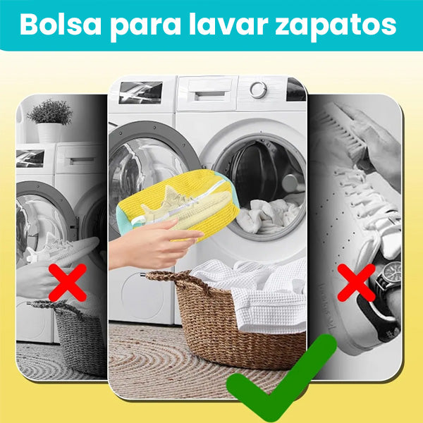 Bolsa mágica para lavar zapatos x2 👟 Fácil y sin deformarlos 🤩
