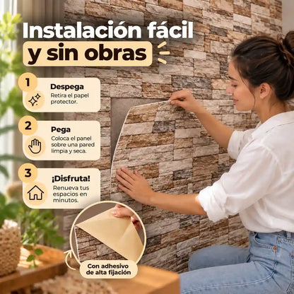 Paneles Decorativos 3D Autoadhesivos Para Pared | Pack x 6