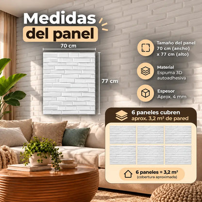 Paneles Decorativos 3D Autoadhesivos Para Pared | Pack x 6