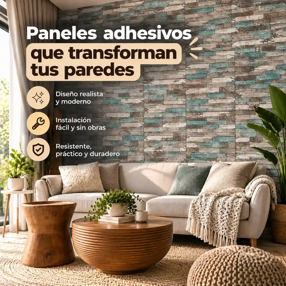 Paneles Decorativos 3D Autoadhesivos Para Pared | Pack x 6